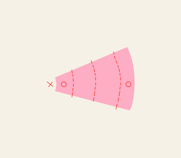 Original Open Studio sketch of a cone reaching toward the horizon